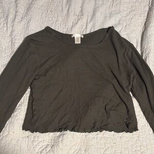 Wild Fable Charcoal Long Sleeve Blouse